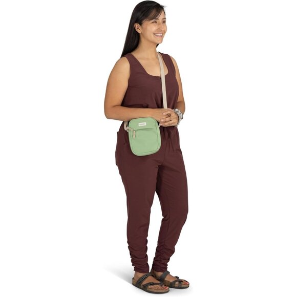 Small Crossbody Bag Recycled Fabric Unisex Multiple Pockets Daily Use - Picture 12 of 13